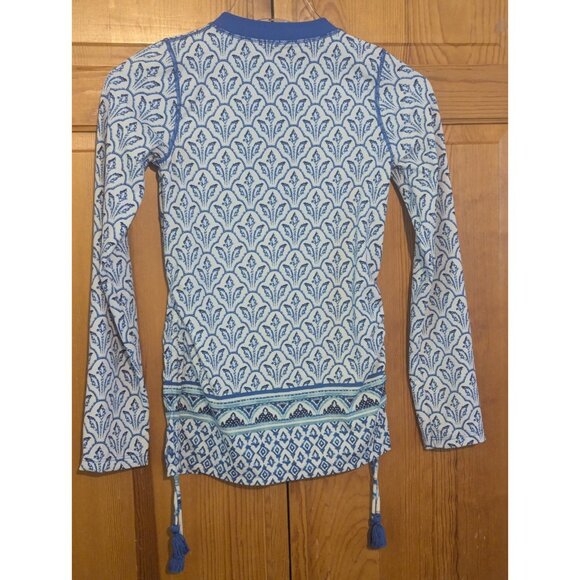 Cabana Life Girls Rash Guard Size 10 Swim Shirt Blue Embroidered Long Sleeve - Picture 10 of 15